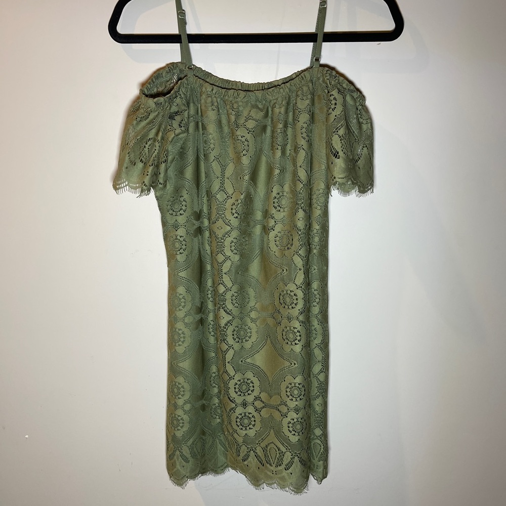 Olive Green Lace Dress